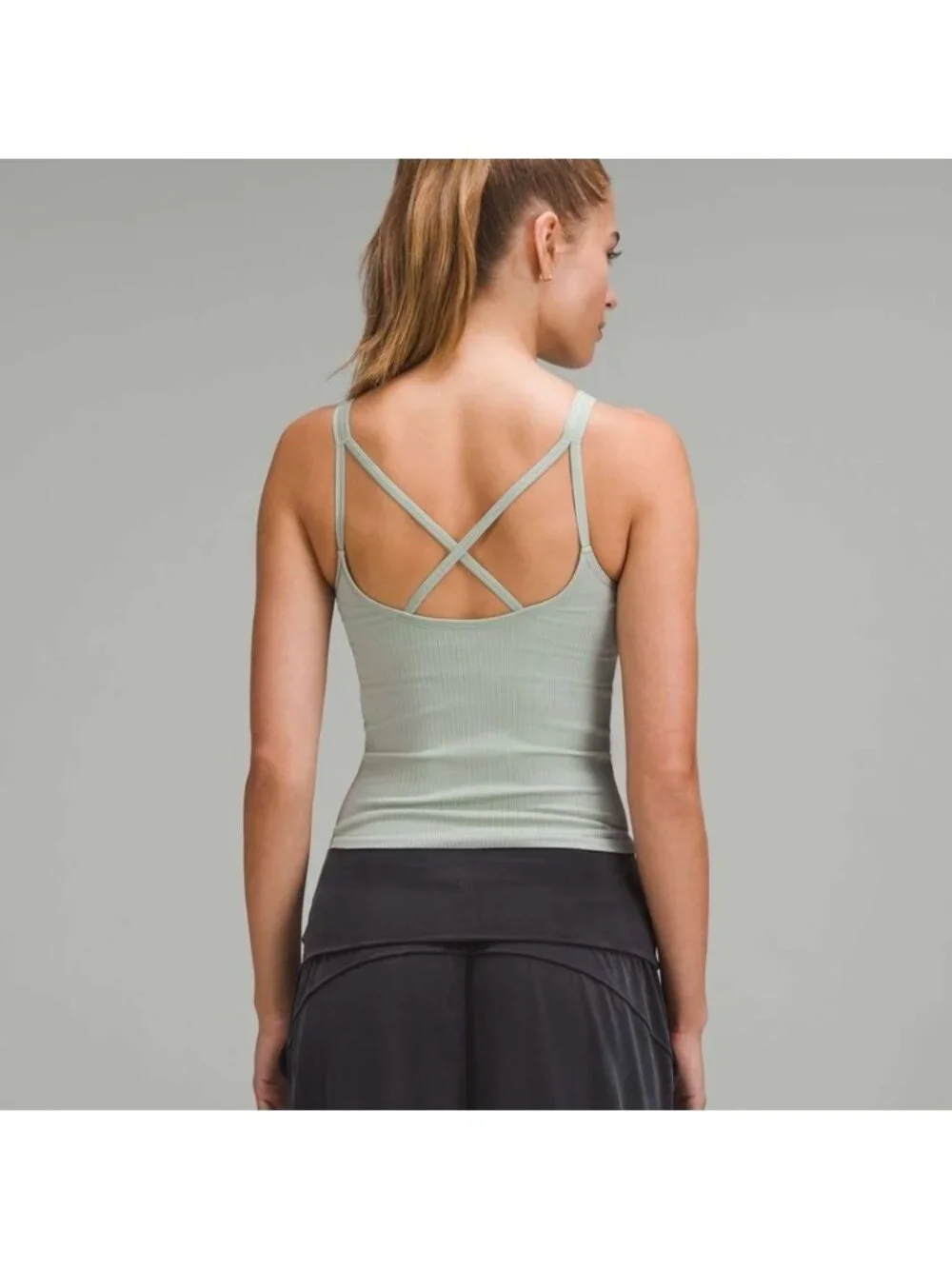 Lululemon Ebb to Street Strappy Tank Top B/C Cup Jade Grey / Jade Grey
